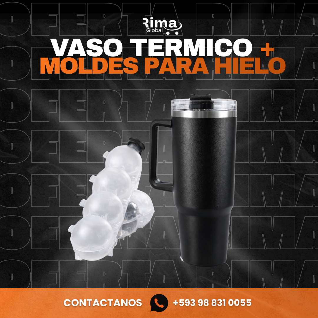 COMBO VASO TERMICO + MOLDES HIELO